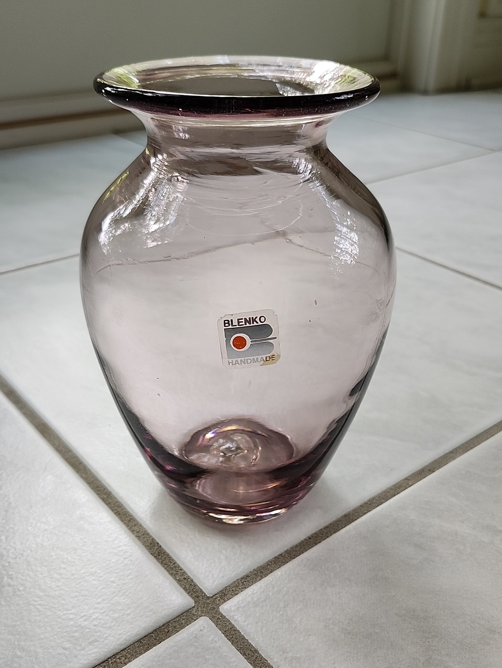 Blenko Handblown Pale Purple Glass Vase